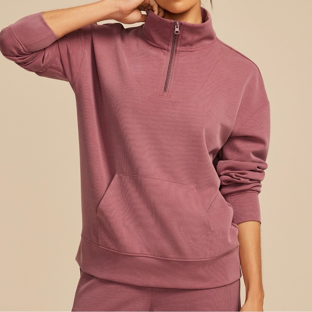 Maurices Dusty Rose Quarter-Zip Sweatshirt